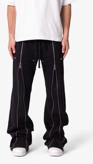 mnml Rivet Zipper Flare Leg Sweatpants
