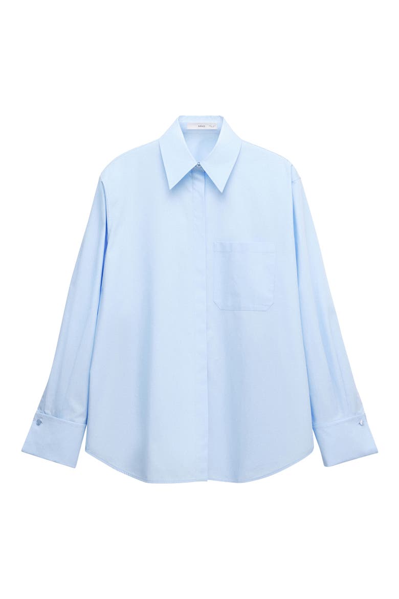 Straight Fit Poplin Shirt, Alternate, color, SKY BLUE