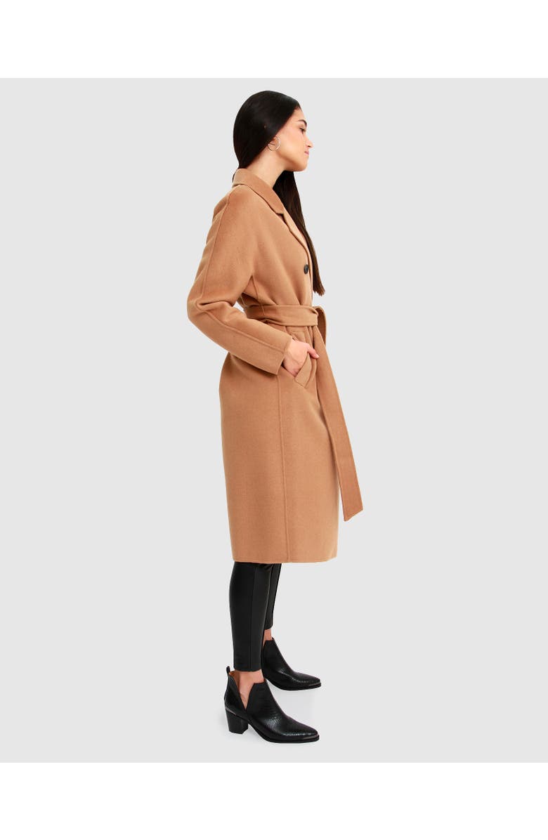 Belle & Bloom Boss Girl Double Breasted Lined Wool Coat, Alternate, color, Camel