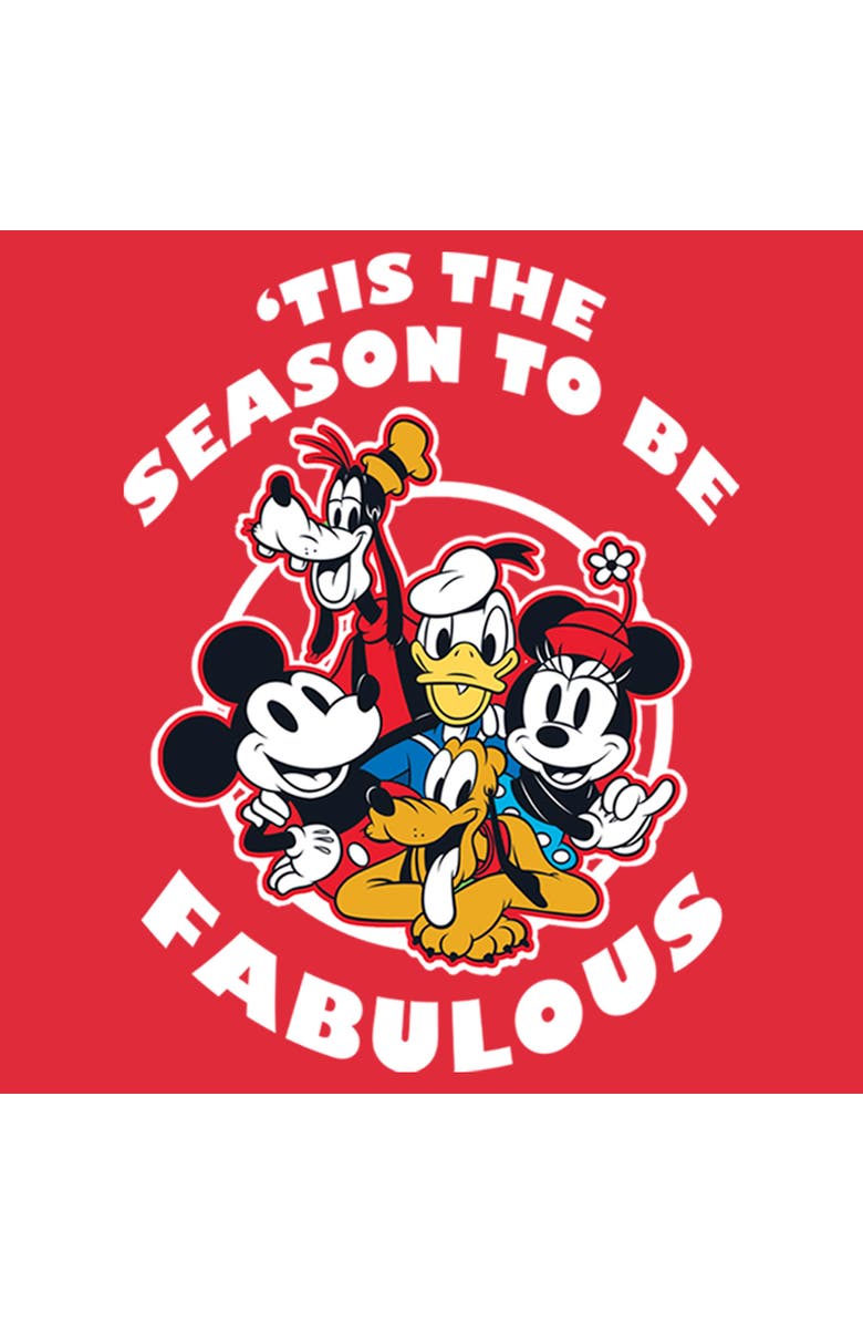 Mickey & Friends Men's Mickey & Friends Tis the Season to be Fabulous  Sweatshirt, Alternate, color, Red