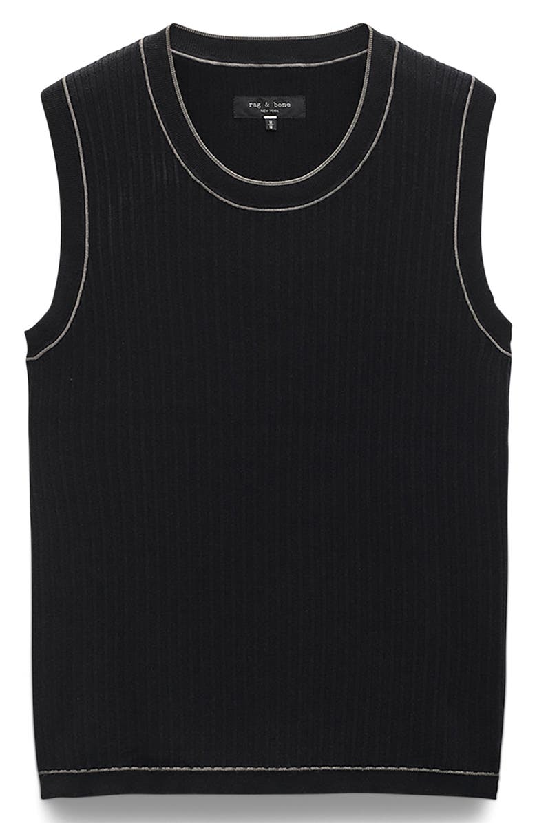 rag & bone Sanford Rib Tank, Alternate, color, Black