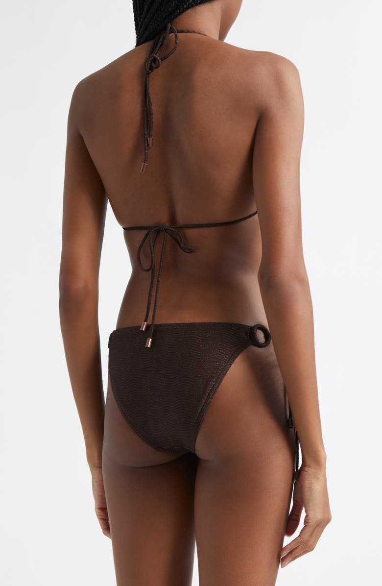 Zimmermann Coco Texture Ring Two-Piece Swimsuit, Alternate, color, Chocolate