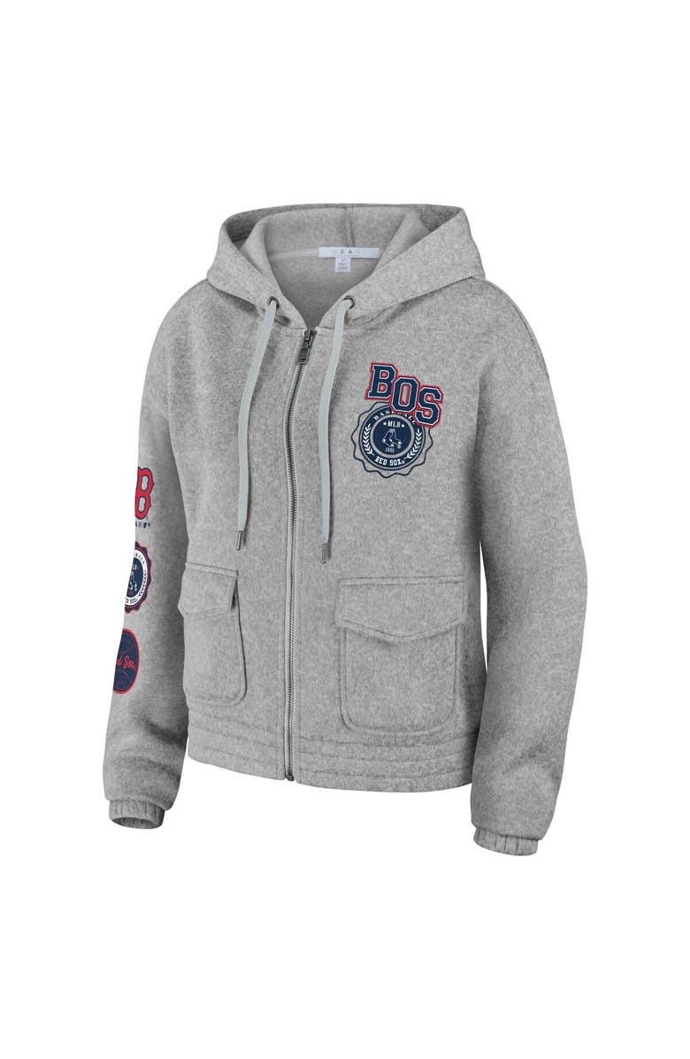 WEAR by Erin Andrews Women's WEAR by Erin Andrews Gray Boston Red Sox Full-Zip Hoodie, Alternate, color, 