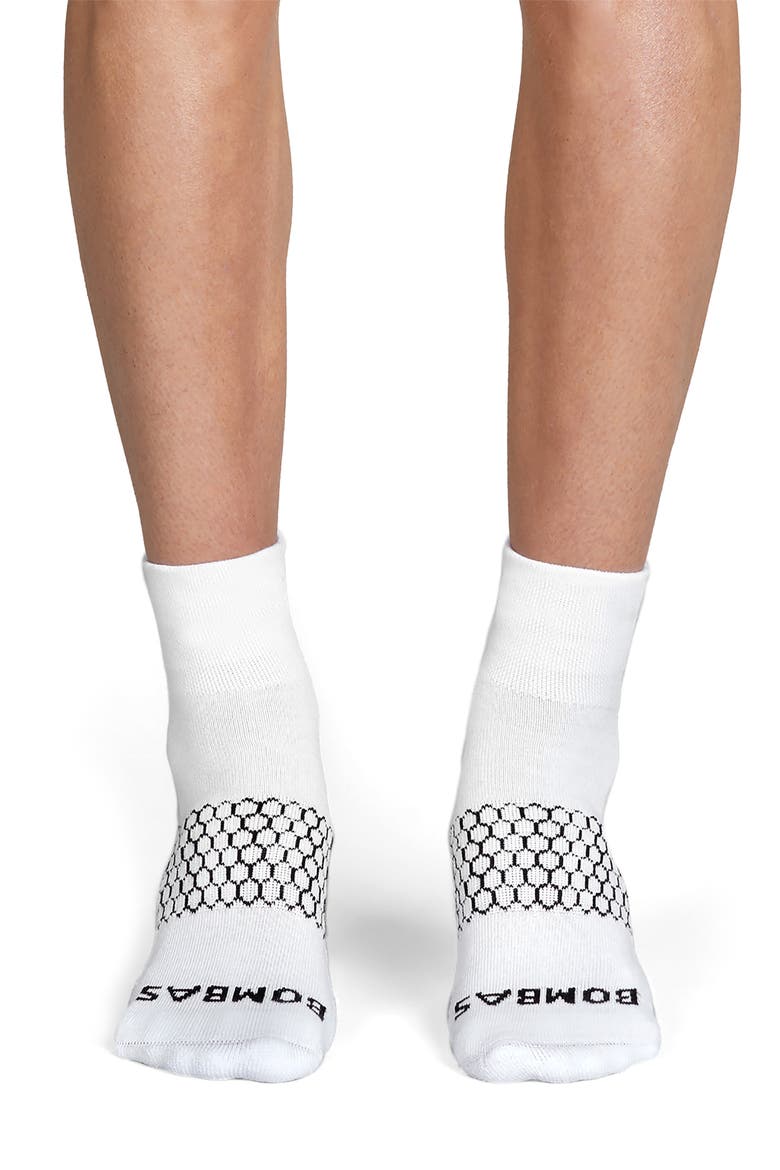 Solids Quarter Socks, Alternate, color, WHITE