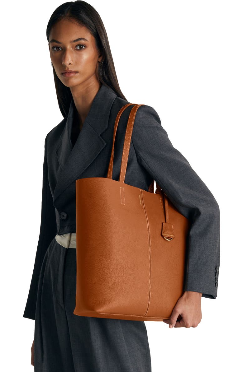 MAISON de SABRÉ Tall Leather Soft Tote, Alternate, color, Pecan Nude