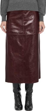 AllSaints Olivia Leather Midi Skirt