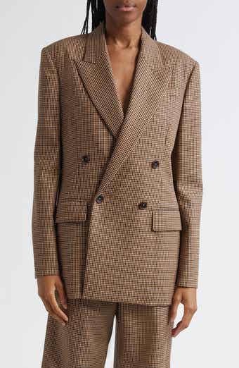 A.L.C. Calla Houndstooth Wool Double Breasted Blazer