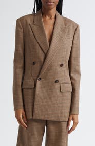 A.L.C. Calla Houndstooth Wool Double Breasted Blazer