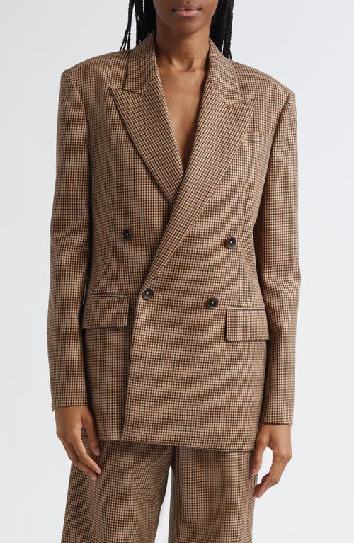 A.L.C. Calla Houndstooth Wool Double Breasted Blazer in Tan Multi  product