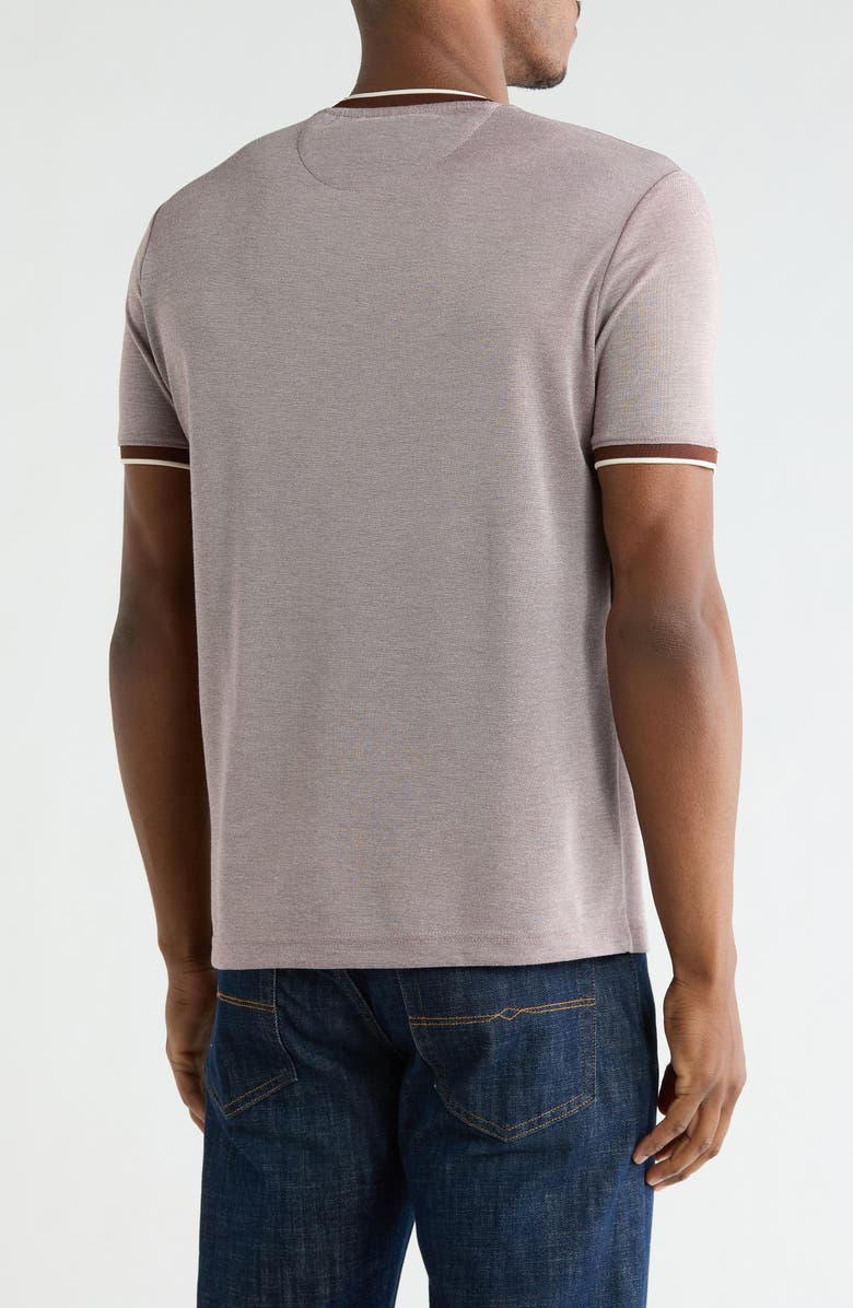 DENIM AND FLOWER Tipped Crewneck T-Shirt, Alternate, color, Brown