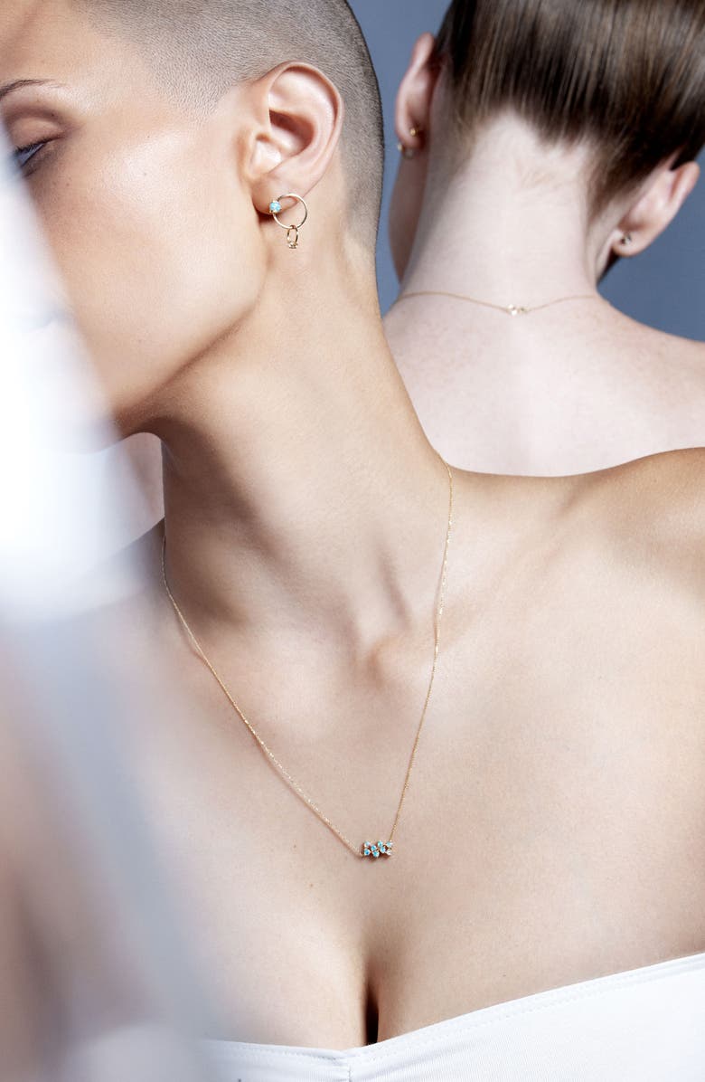 Wwake Opal & Diamond Bias Necklace, Alternate, color,