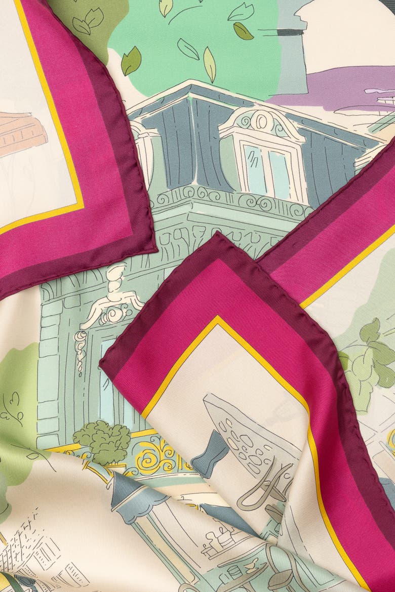 Parigi - Silk Foulard, Alternate, color, Green and Magenta