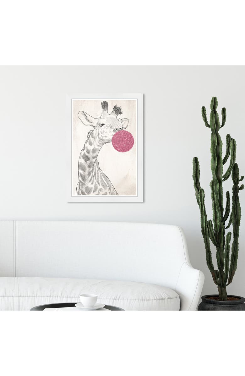 Wynwood Studio Glitter BubbleGum Giraffe Art, Alternate, color,