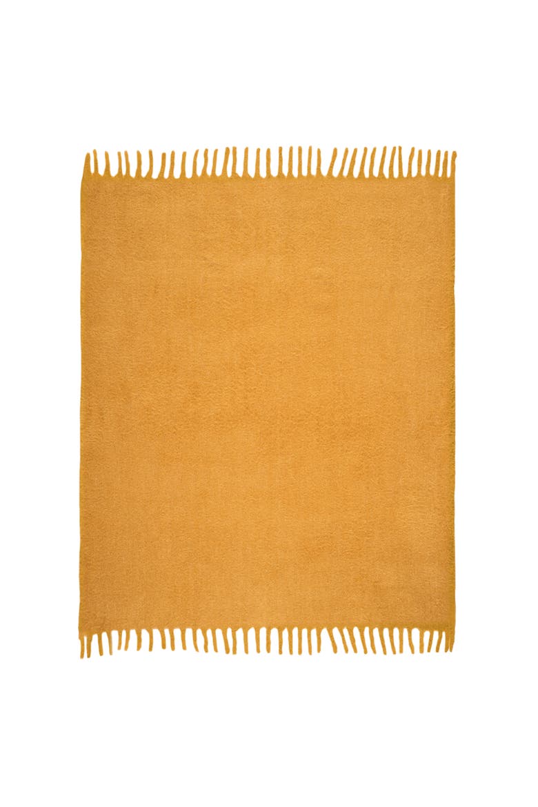 Ropar Fringed Acrylic Wool Throw 55X71 In, Main, color, Yellow