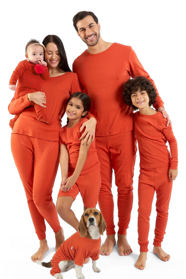 Women's Cotton Solid Matching Family Pajamas, Alternate, color, Orange