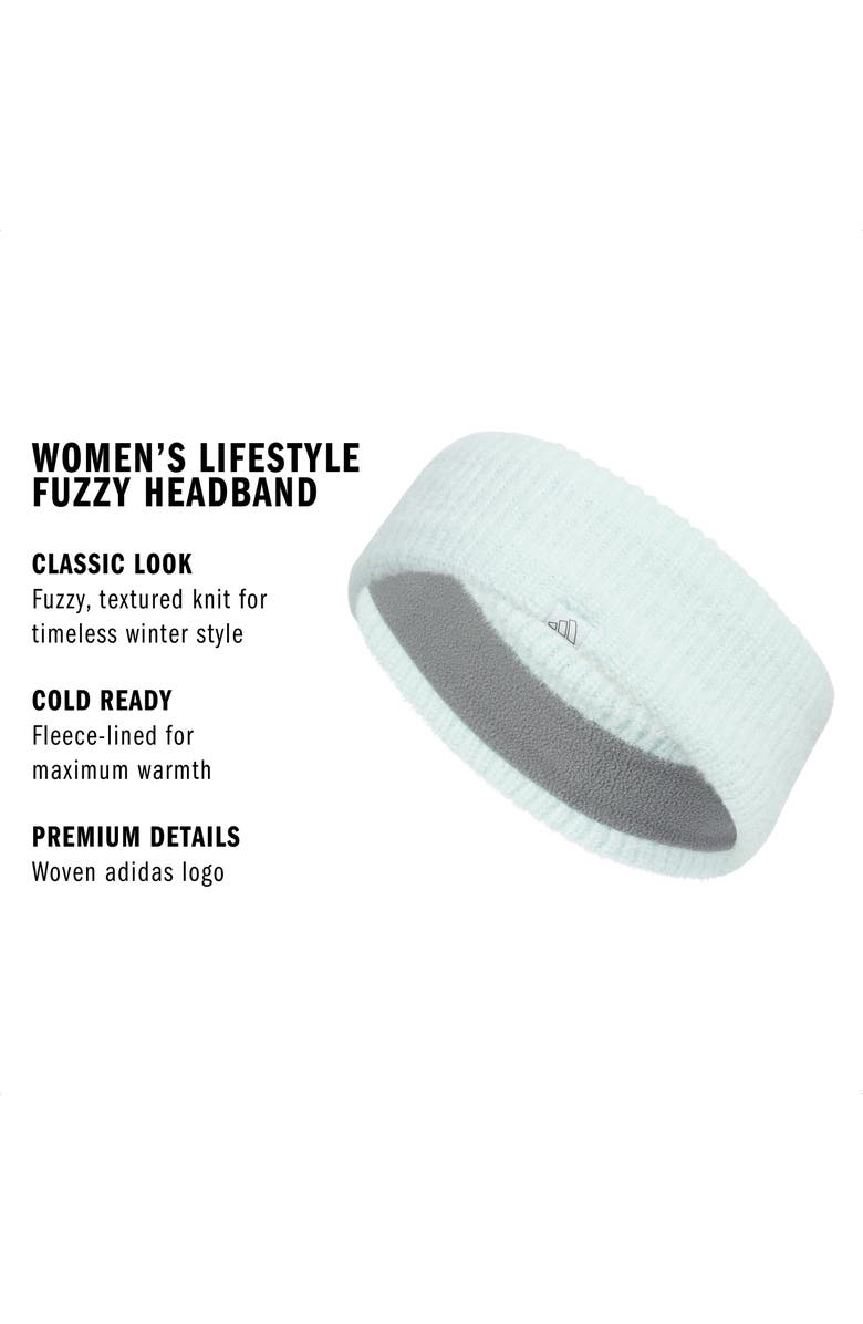 adidas Lifestyle Fuzzy Headband, Alternate, color, Halo Mint Green/ Grey Six