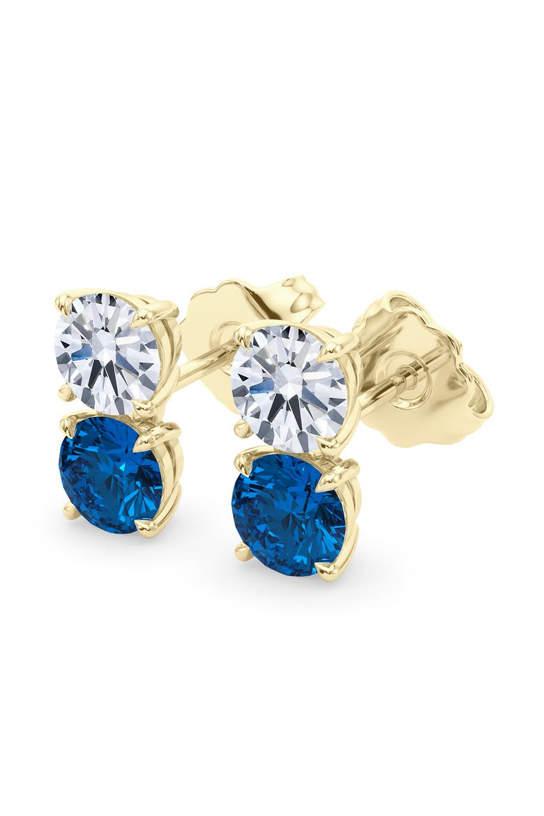 Double Birthstone Earrings, Main, color, 18K YELLOW GOLD
