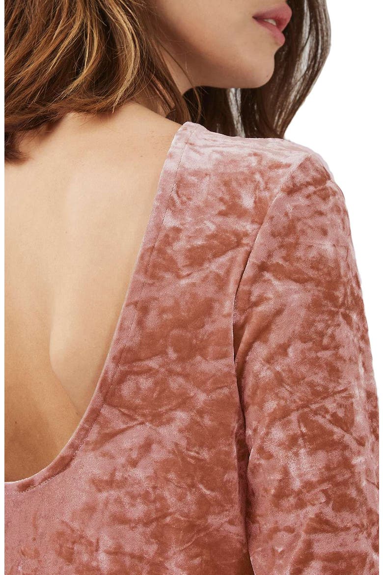 Crushed Velvet Dress, Alternate, color, PINK