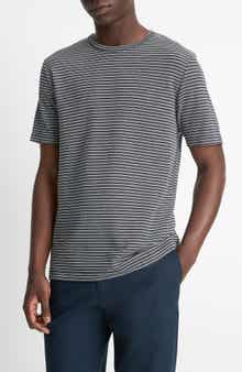 Vince Stripe Pima Cotton Piqué T-Shirt