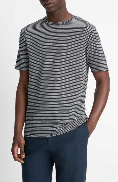 Vince Stripe Pima Cotton Piqué T-Shirt