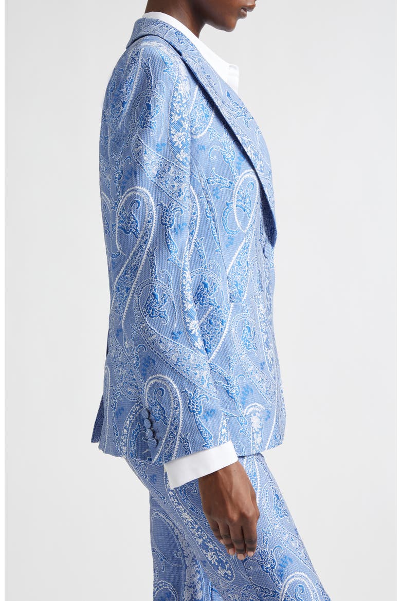 Microcheck Embroidered Paisley Jacket, Alternate, color, MULTICOLOUR ON BLUE BASE