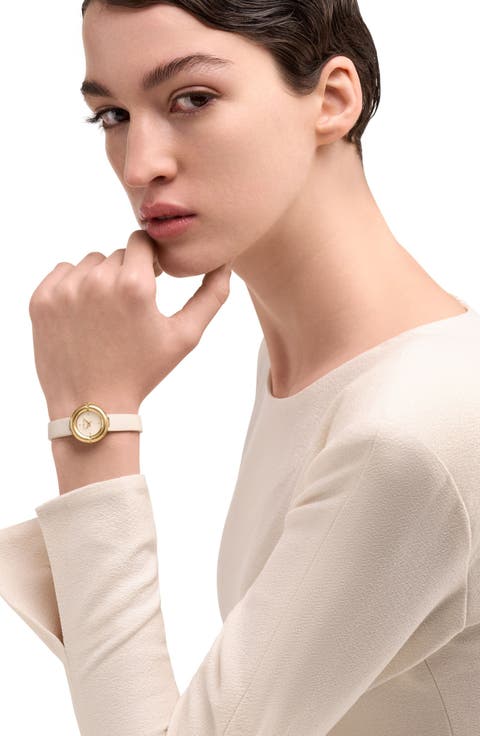 Leather Strap Watch, 24mm