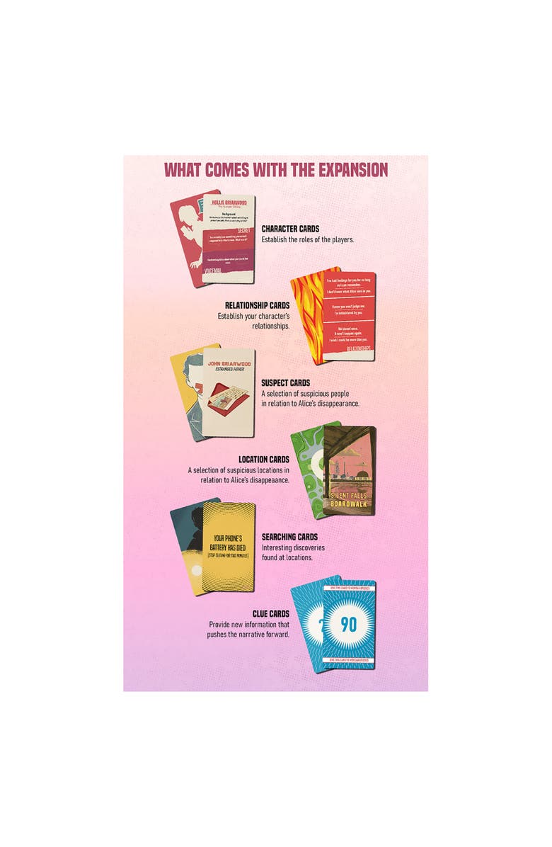 Renegade Game Studios Alice Is Missing Silent Falls Expansion, Alternate, color,