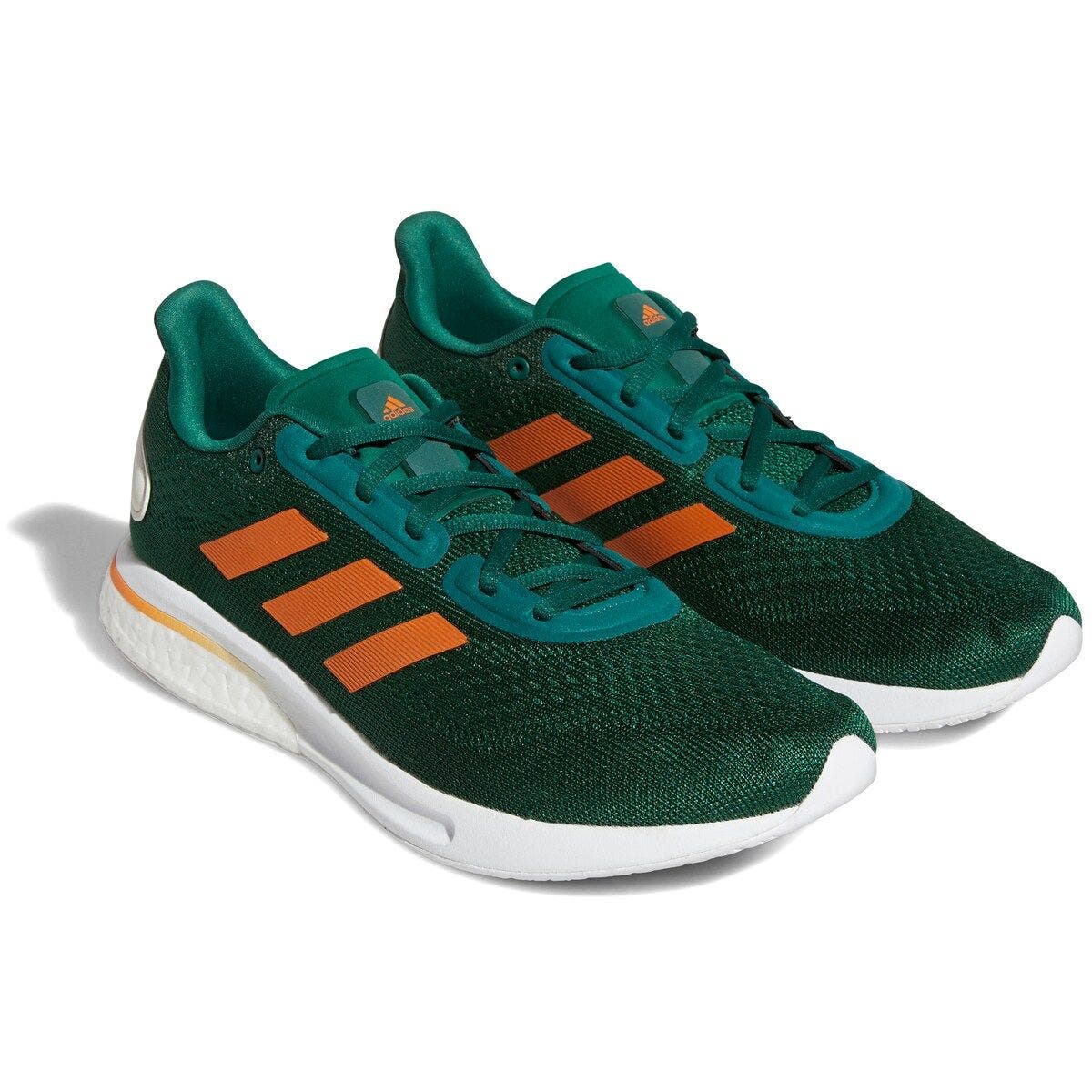 adidas Green/Orange Miami Hurricanes Supernova Shoe, Alternate, color, 