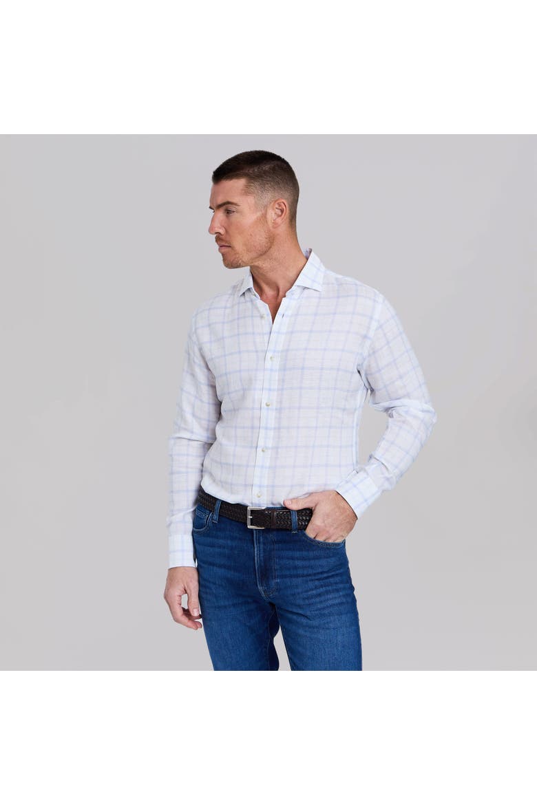 The Phoenix Stretch Linen Dress Shirt, Alternate, color, Blue/Mist Grey