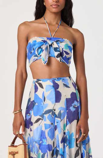 Kehlani Floral Crop Halter Top