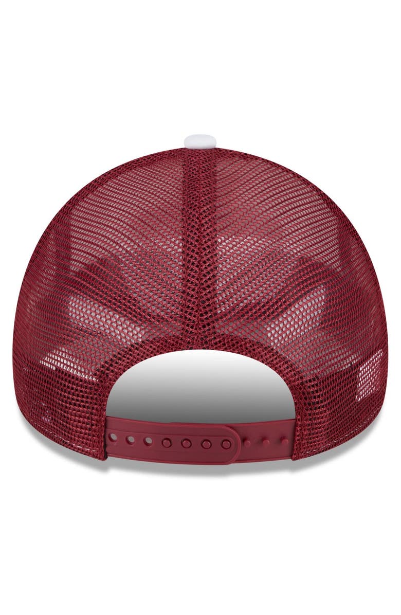 New Era Men's New Era White/Crimson Washington State Cougars Court Sport Foam A-Frame 9FORTY Adjustable Trucker Hat, Alternate, color, White