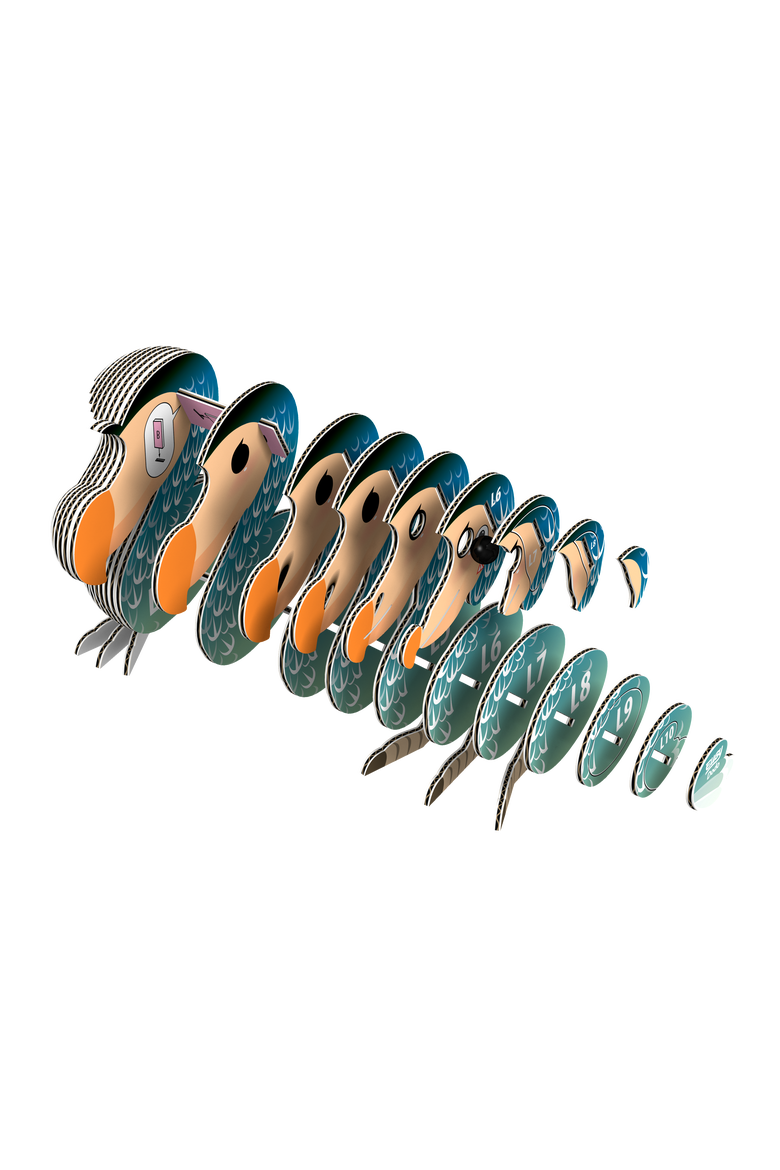 Dodo 3D Puzzle, Alternate, color, No Color
