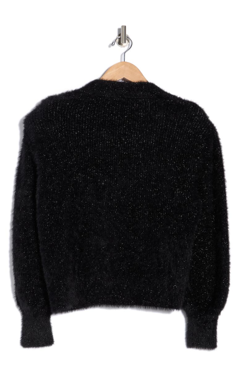 L'AGENCE Talulla Crop Cardigan, Alternate, color, Black Lurex/ Gold Rose