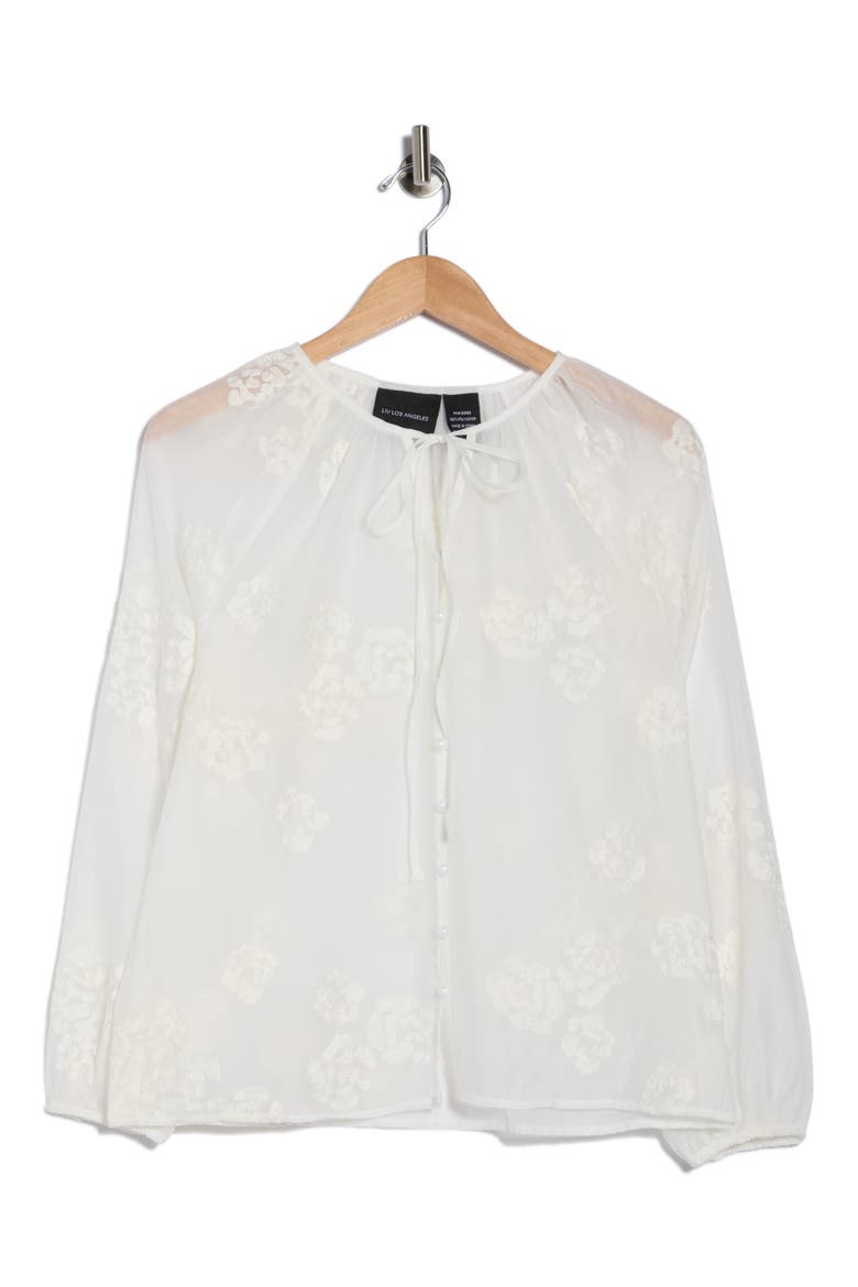 Embroidered Babydoll Top, Alternate, color, WHITE