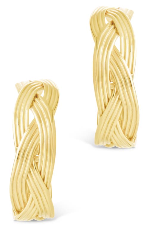 Sterling Forever Janet Ribbed Hoop Earrings In Gold