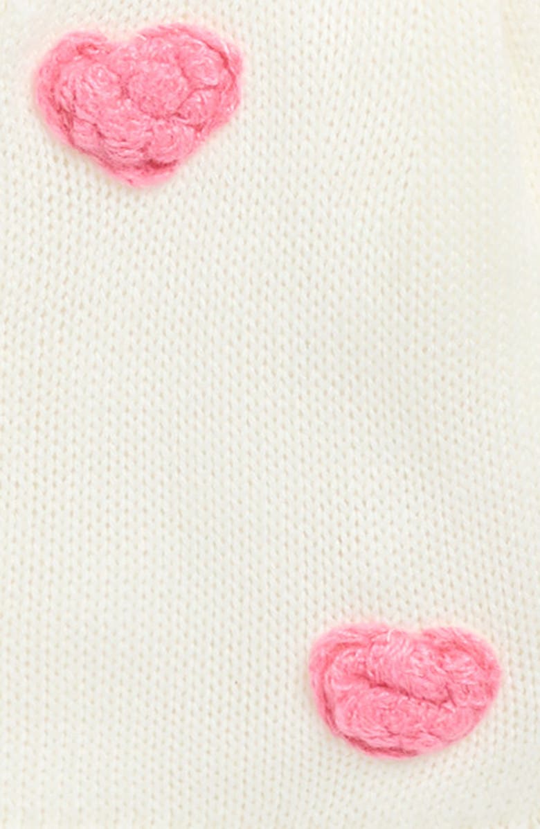 Cotton Emporium Kids' Bouclé Heart Cardigan, Alternate, color, Ivory