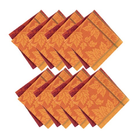 Maplewood Jacquard Harvest Cotton Napkins Set Of 8