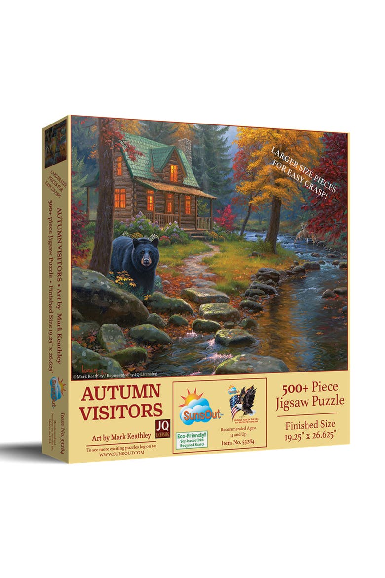 Autumn Visitors 500 piece Jigsaw Puzzle for Adults Large Pieces, Main, color, Multicolor