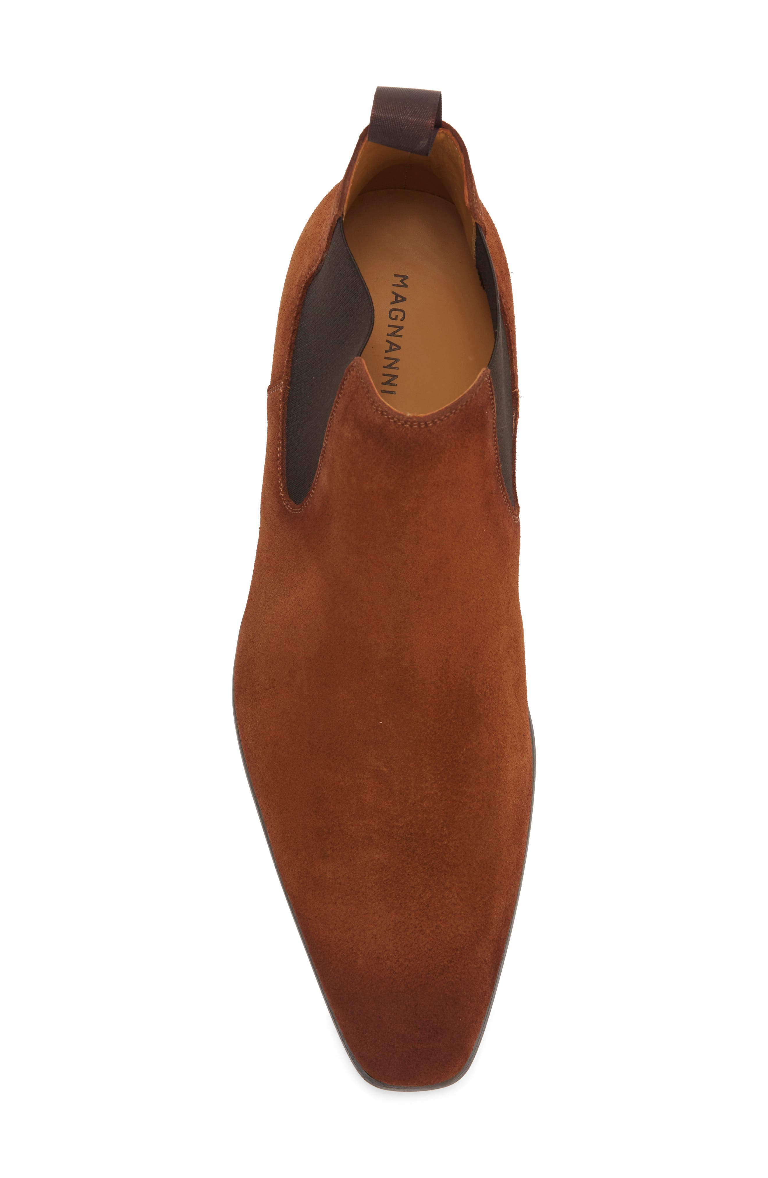 Magnanni Shaw Suede Chelsea Boot, Alternate, color, Cognac