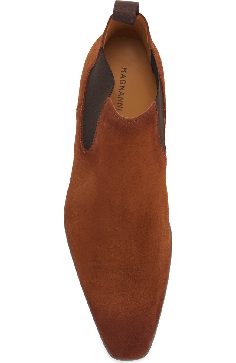 Magnanni Shaw Suede Chelsea Boot, Alternate, color, Cognac