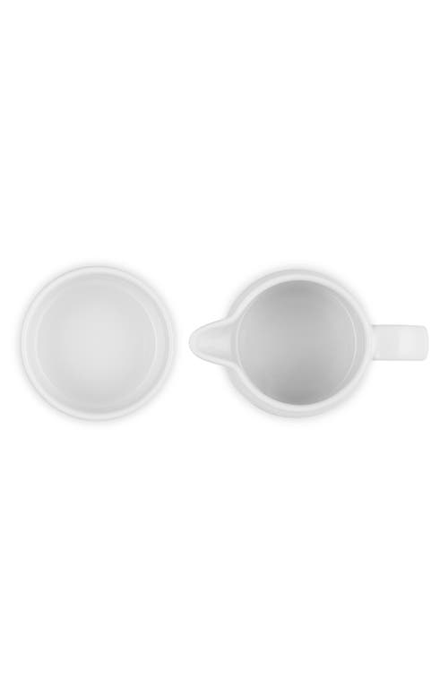 Le Creuset White Signature Cream & Sugar Set With $6 Credit In White