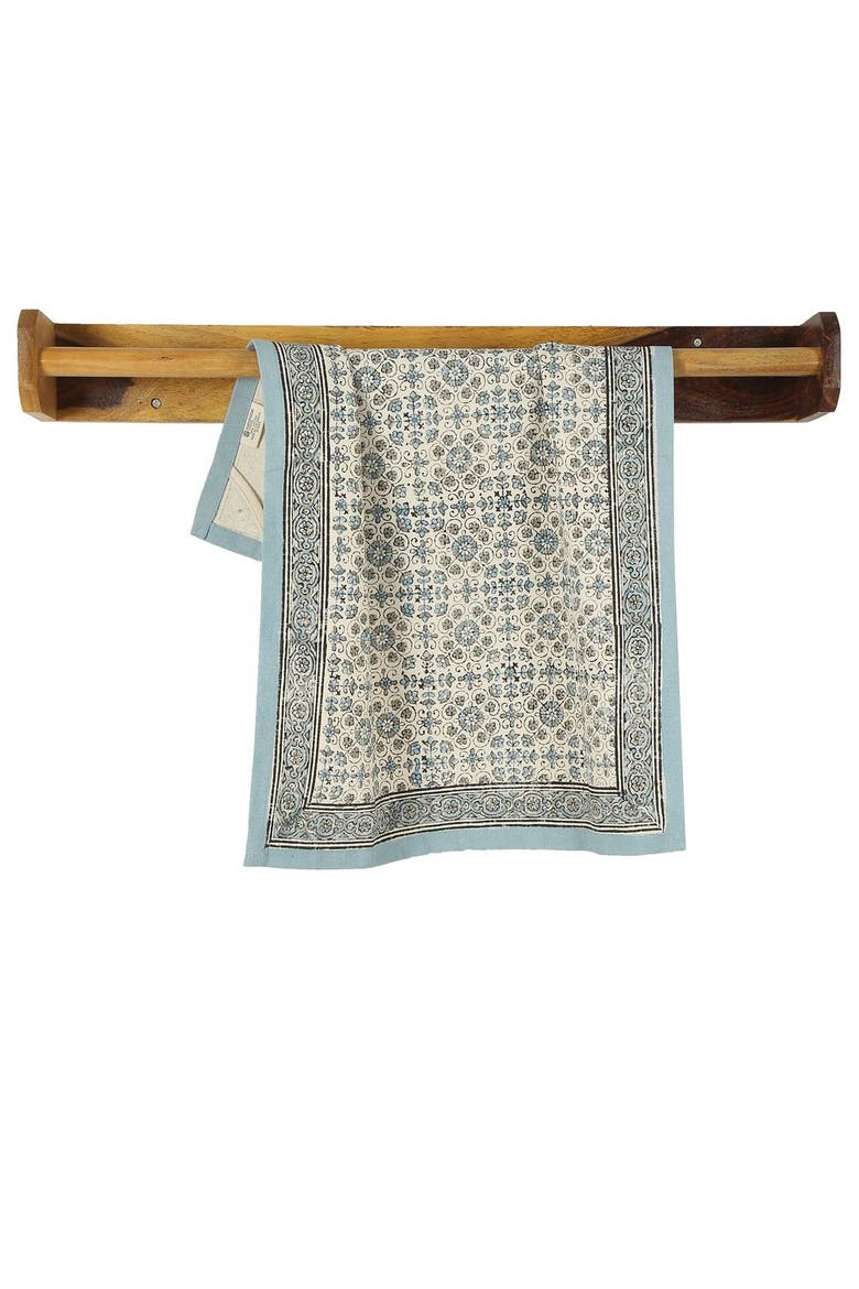 Lily - Hand Block Printed Kitchen Towel, Alternate, color, River