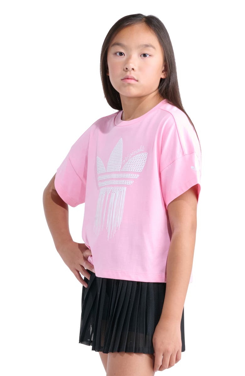 adidas Kids' Crochet Logo T-Shirt, Alternate, color, 