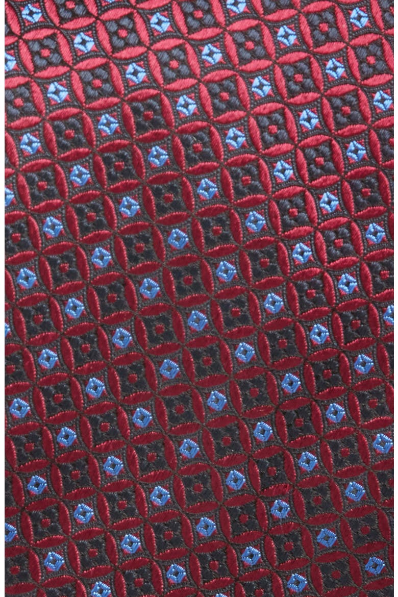 Medallion Silk Tie, Alternate, color, RED