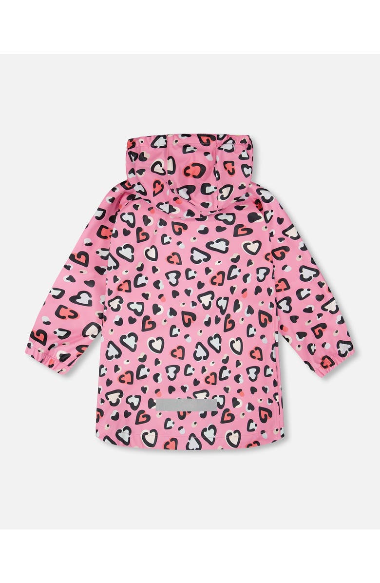 Deux par Deux Polyurethane Heart Rain Jacket, Alternate, color, Pink Heart Print