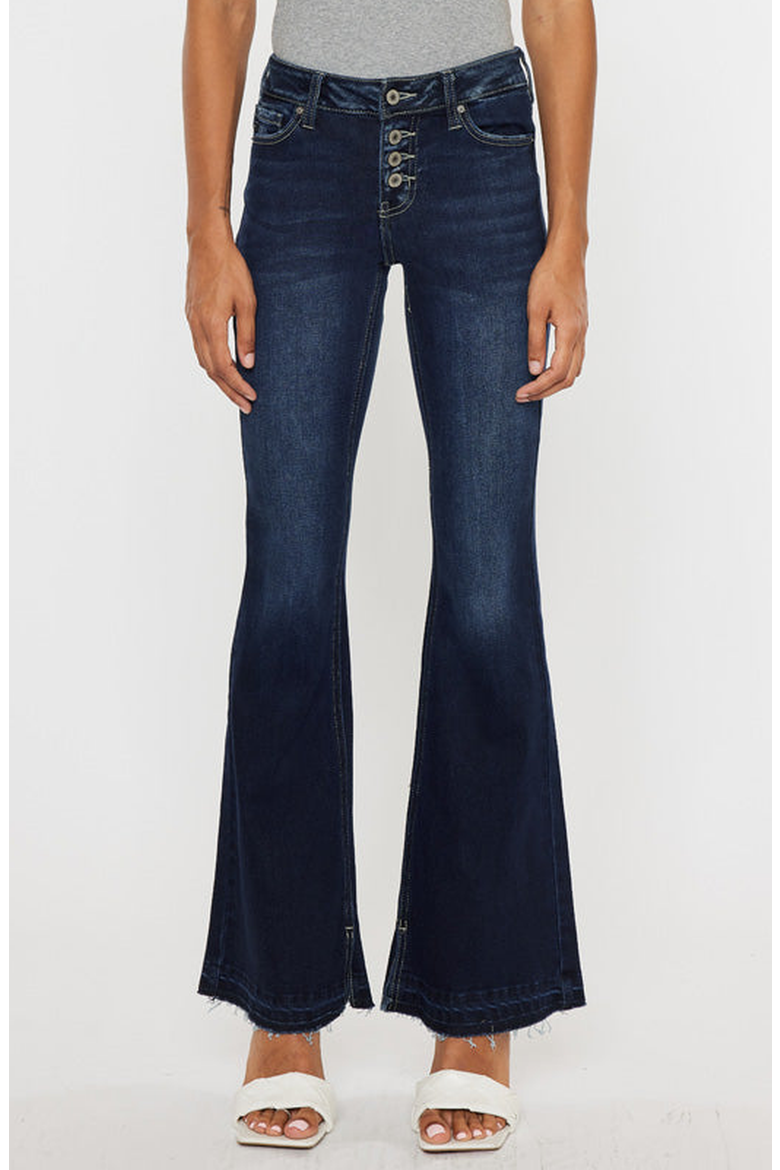 Lurice Mid Rise Flare Jeans, Main, color, Dark Wash