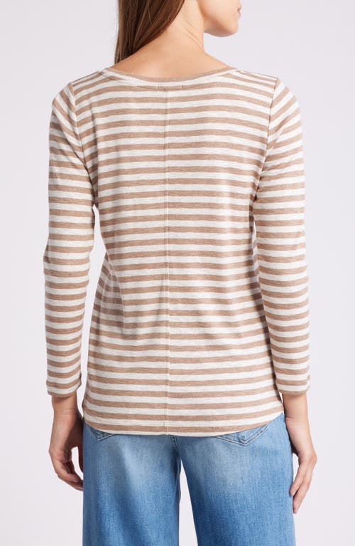 Nzt By Nic+zoe Stripe Boat Neck T-shirt In Multi