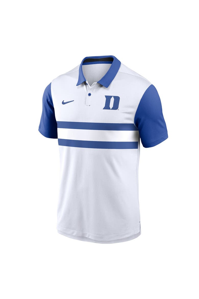 Men's Nike White Duke Blue Devils Primetime Campus Vapor Performance Polo, Alternate, color, White