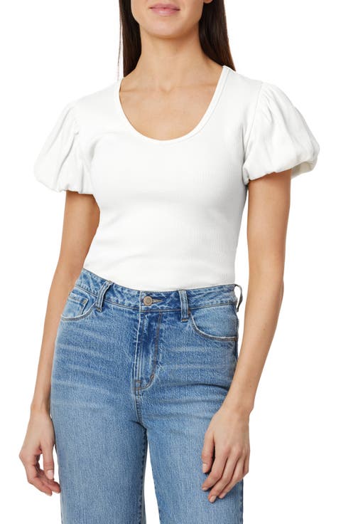 Bubble Sleeve Rib Top