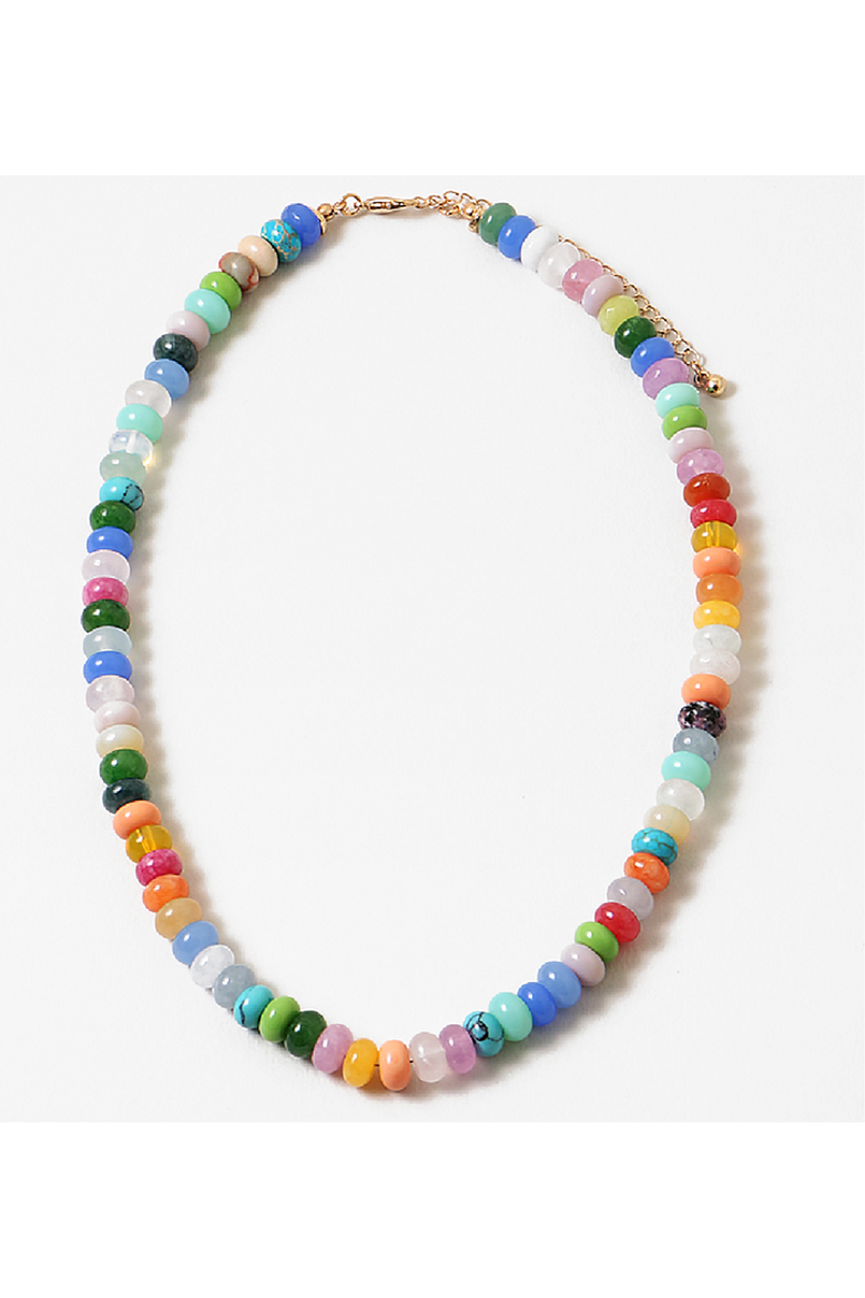 Good Luck Gemstone Necklace, Main, color, Multi